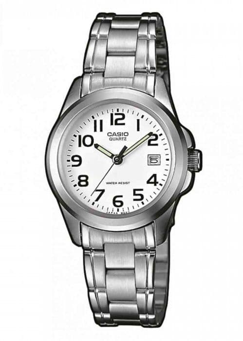 Damklocka - CASIO LTP-1259PD-7BEF - Armband och boett i silverstål - 3 ATM vattentät