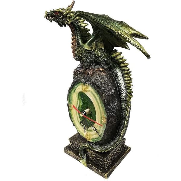 Puckator Klocka Med Drakdrake, Resin, Sortiment, Höjd 25cm Bredd 13cm Djup 9.5cm
