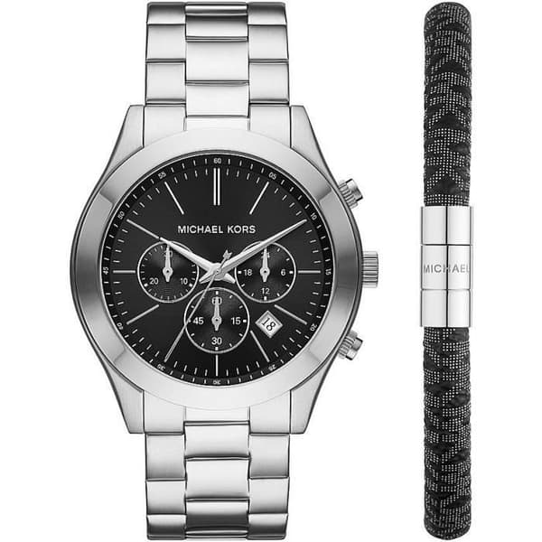 Chronograph Watch - MICHAEL KORS - Slim Runway - Silver/Stål - 10 ATM vattentät - Svart urtavla