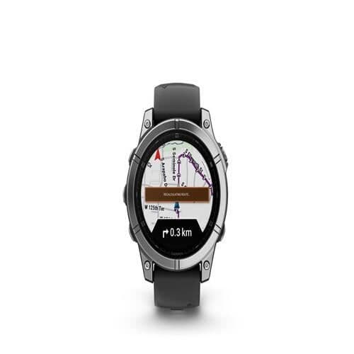 Montre connectée Garmin fenix E AMOLED 47 mm Stål Silver med Graphite armband