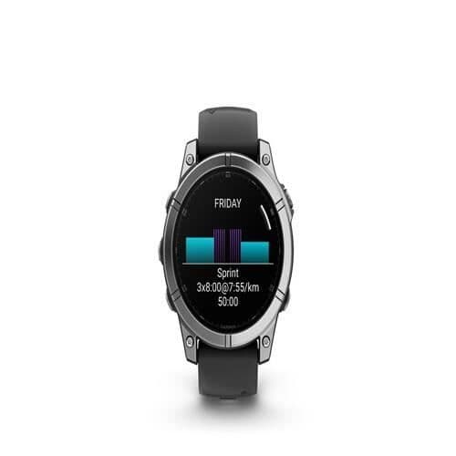 Montre connectée Garmin fenix E AMOLED 47 mm Stål Silver med Graphite armband