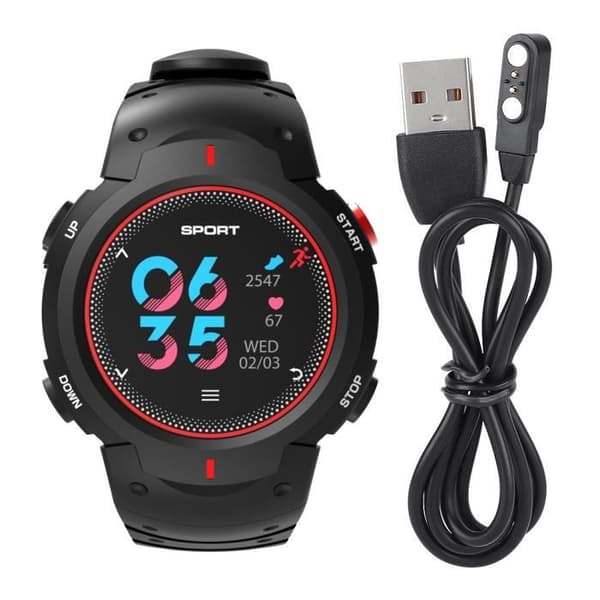 IP68 Vattentät Smart Sports Fitness Armband Utomhus Puls Sömnmätare (röd)