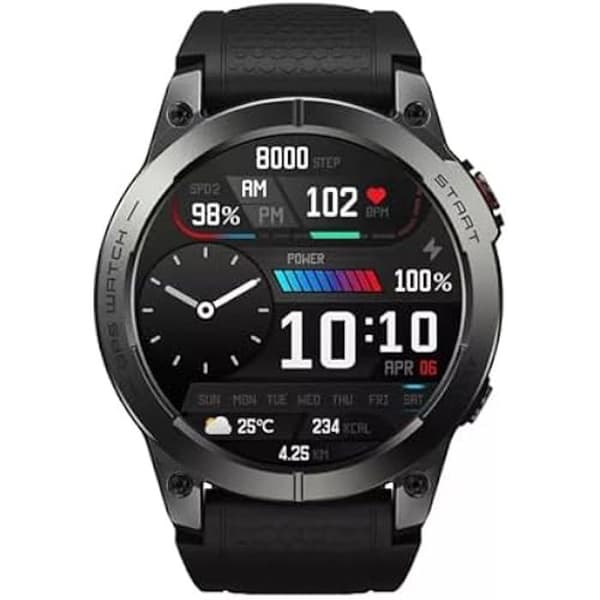 Smartwatch - Zeblaze - Stratos 3 - Svart - Hjärtslagspårning - GPS - 14 dagars batteritid