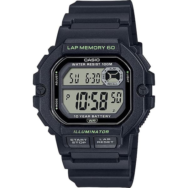 CASIO Sport Black Resin Watch - 10 ATM Vattentålig - Multisport
