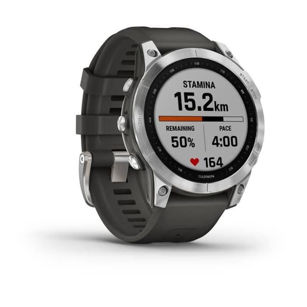 GARMIN Fenix 7 - Svart &amp; Silver - GPS &amp; Running Connected Watch - Personlig träning - Lång batteritid