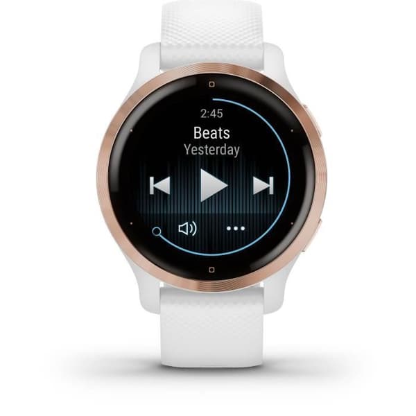 GARMIN Venu 2S - GPS smartwatch - Roséguld - Vit rem