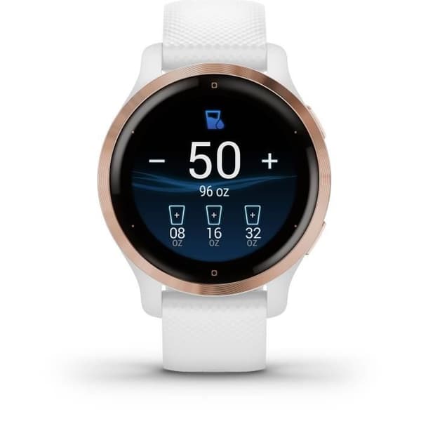 GARMIN Venu 2S - GPS smartwatch - Roséguld - Vit rem