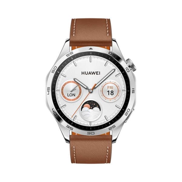 Ansluten klocka Huawei Watch GT 4 46 mm Klassiskt läderband Brun