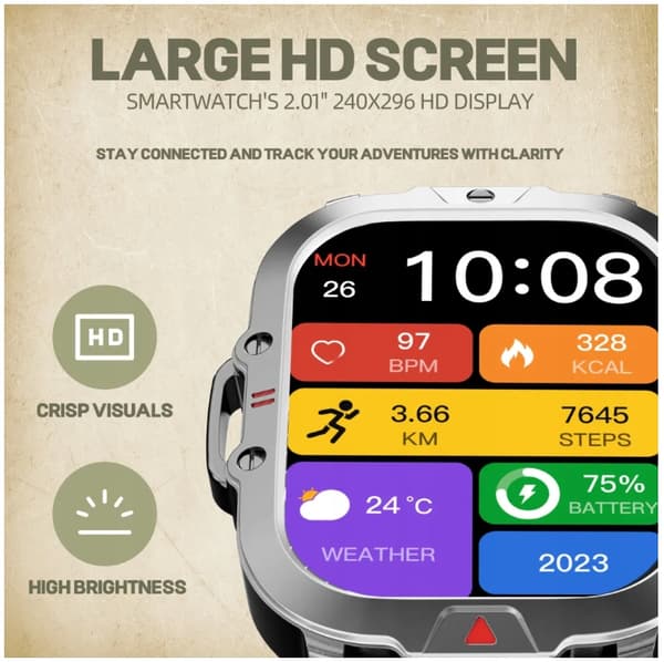 SmartWatch SPORTSUR VANDTÆT IP68 MED LOMMELYGTE SOLID V17 MENU PL