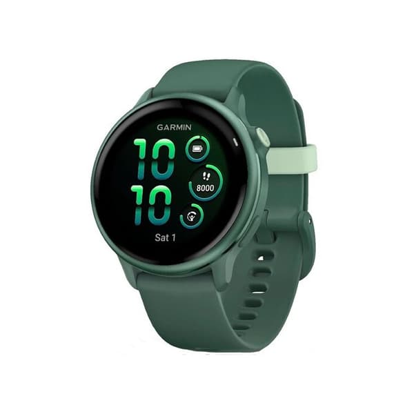 Garmin vívoactive 6 smartklocka, urtavla i Metallic Jasper Green med mörkgrön klocka.