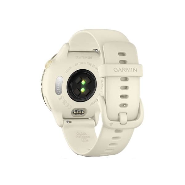 Montre smart Garmin vívoactive 6, Lunar Gold bezel med elfenbensfärgad kapsel