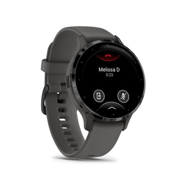 GPS Smartklocka - GARMIN - Venu 3S - 30,4 mm (1,2) - Grått stål, mörkgrått boett och mörkgrått silikonarmband