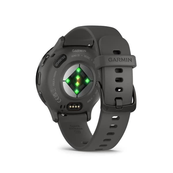 GPS Smartklocka - GARMIN - Venu 3S - 30,4 mm (1,2) - Grått stål, mörkgrått boett och mörkgrått silikonarmband