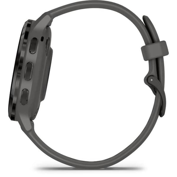 GPS Smartklocka - GARMIN - Venu 3S - 30,4 mm (1,2) - Grått stål, mörkgrått boett och mörkgrått silikonarmband