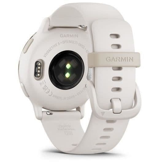 GPS Smartwatch - GARMIN - Vivoactive 5 - WiFi - 30,4 mm (1,2) - Guldcreme med beige rem