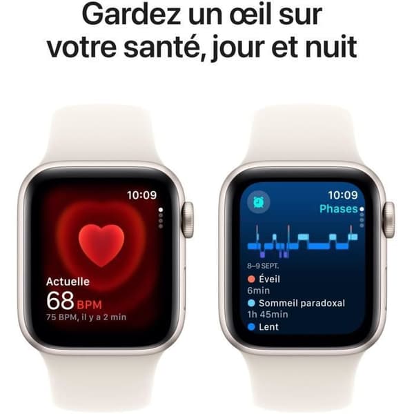 Apple Watch SE GPS + Cellular - 40 mm - Starlight-alumiinikuori - Starlight-urheiluranneke - S/M
