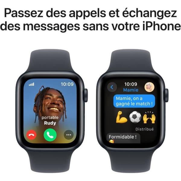 Apple Watch SE GPS + Cellular – 44 mm – Aluminiumboett i midnatt – Sportarmband i midnatt – M/L