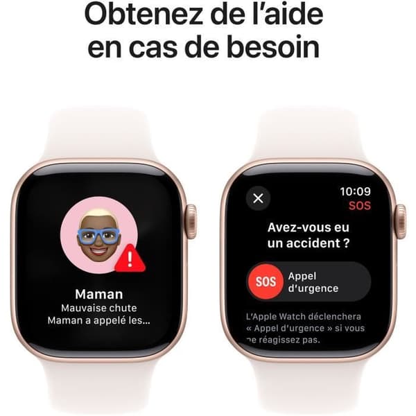 Apple Watch Series 10 GPS - 42mm - Roséguldfärgad aluminiumboett - Ljusblush sportarmband - M/L