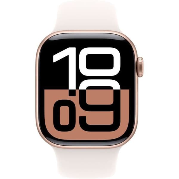 Apple Watch Series 10 GPS - 42mm - Roséguldfärgad aluminiumboett - Ljusblush sportarmband - M/L
