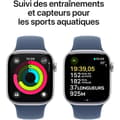 Miniatyrbillede 4 af 6: Apple Watch Series 10 GPS - 42mm - Sølvfarvet Aluminiumskasse - Denim Sportrem - M/L