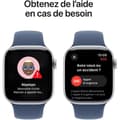 Miniatyrbillede 6 af 6: Apple Watch Series 10 GPS - 42mm - Sølvfarvet Aluminiumskasse - Denim Sportrem - M/L