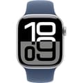 Miniatyrbillede 2 af 6: Apple Watch Series 10 GPS - 42mm - Sølvfarvet Aluminiumskasse - Denim Sportrem - M/L