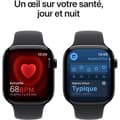 Miniatyrbild 5 av 6: Apple Watch Series 10 GPS - 46mm - Kolsvart aluminiumboett - Svart sportarmband - M/L