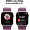 Pikkukuva 6 / 6: Apple Watch Series 10 GPS - 42 mm - Ruusukultainen alumiinikuori - Luumunvärinen Sport Loop -ranneke