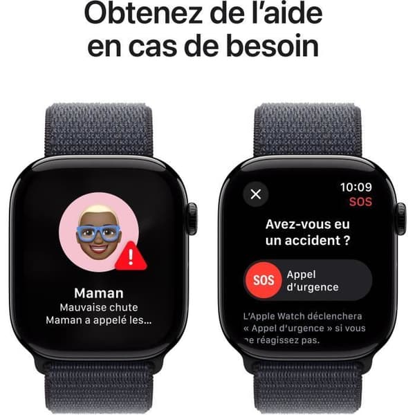Apple Watch Series 10 GPS - 46 mm - Jet Black Aluminium Case - Ink Sport Loop-rem