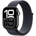 Miniatyrbild 1 av 6: Apple Watch Series 10 GPS – 42 mm – Kolsvart aluminiumboett – Bläckfärgad sportlooprem