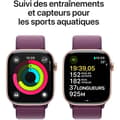 Miniatyrbild 4 av 6: Apple Watch Series 10 GPS - 46 mm - Roséguldfärgad aluminiumboett - Plommonfärgad sportlooprem