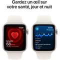 Miniatyrbild 5 av 5: Apple Watch SE GPS - 44mm - Starlight aluminiumboett - Starlight sportarmband - M/L
