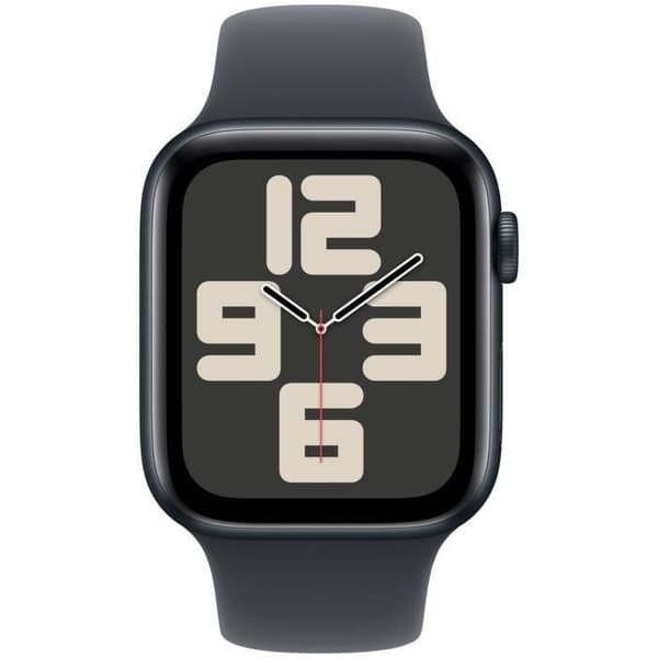 Apple Watch SE GPS - 44 mm - Aluminiumskasse i midnatsblåt - Sportsrem i midnatsblåt - S/M