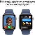 Miniatyrbild 4 av 5: Apple Watch SE GPS - 44mm - Silverfärgad aluminiumboett - Denim sportarmband - S/M