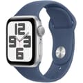 Miniatyrbillede 1 af 5: Apple Watch SE GPS - 40mm - Sølvfarvet Aluminiumskasse - Denim Sportsrem - S/M