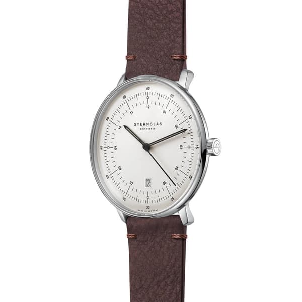 Sternglas Hamburg hopeinen rannekello, 42 mm kvartsi