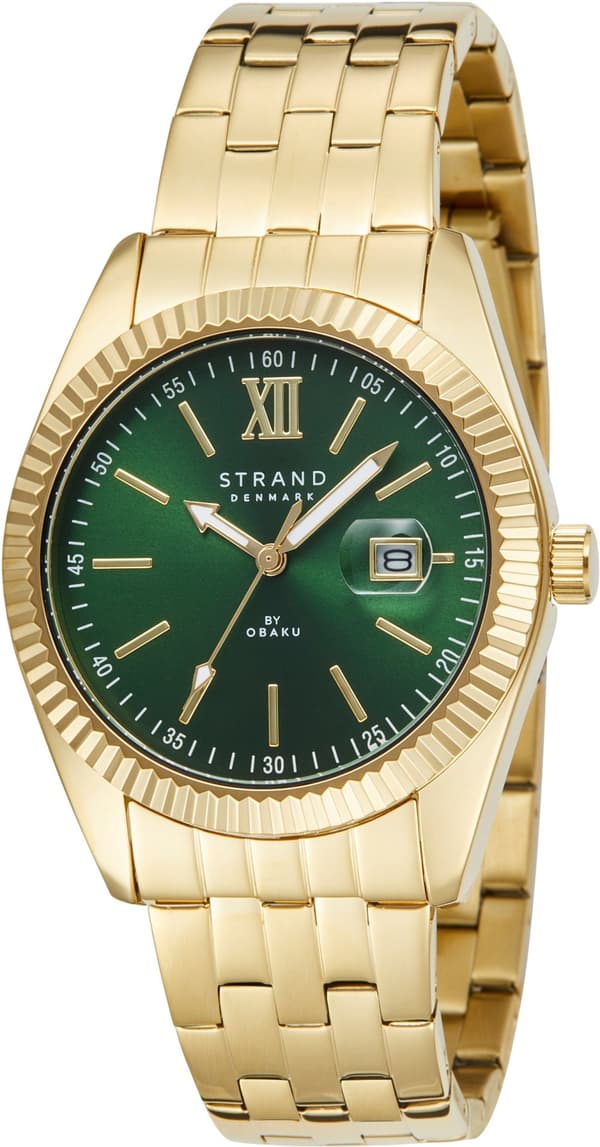 Nyt originalt herreur Strand by Obaku S721GDGESG-DM guld, dato