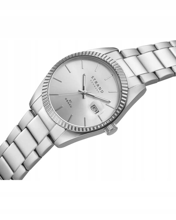 Nyt originalt herreur Strand by Obaku S721GDCJSC-DS sølvfarvet dato