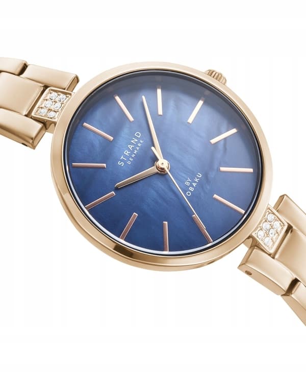 Ny original damklocka Strand by Obaku S706LXVLSV guld, låda