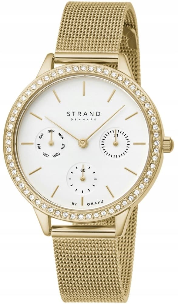 Ny original damklocka Strand by Obaku S704LMGIMG guld, låda