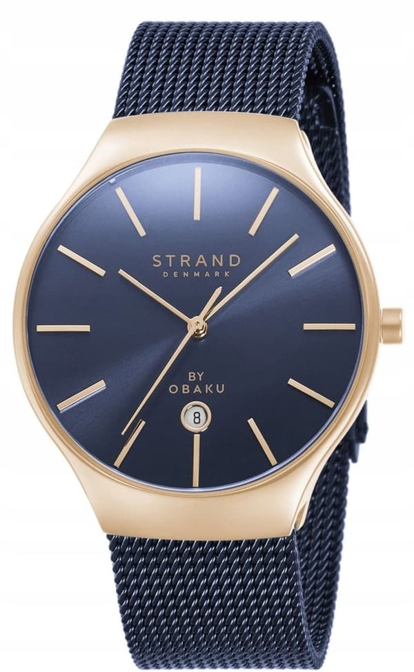 Uusi alkuperäinen miesten rannekello Strand by Obaku S701GDVLML sininen, laatikko