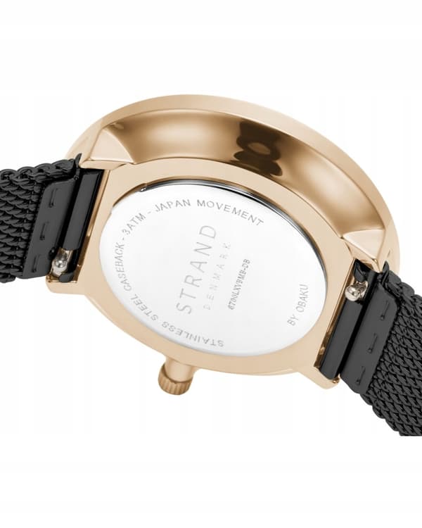 Nyt originalt dameur Strand by Obaku S700LXVBMB-DB sort, æske