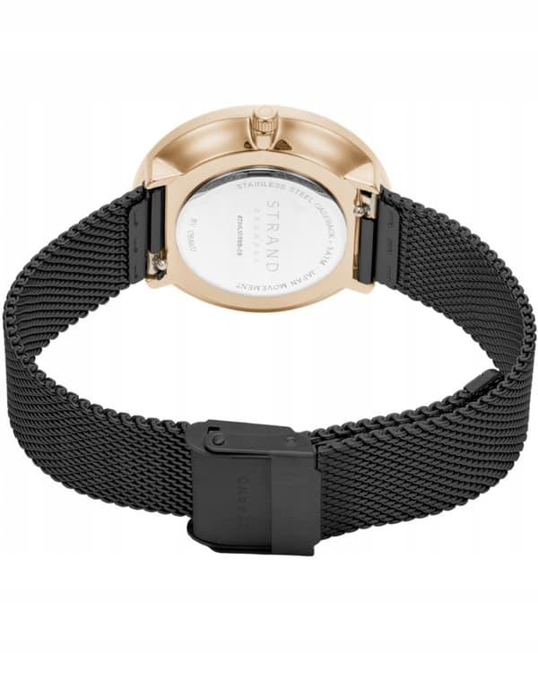 Nyt originalt dameur Strand by Obaku S700LXVBMB-DB sort, æske