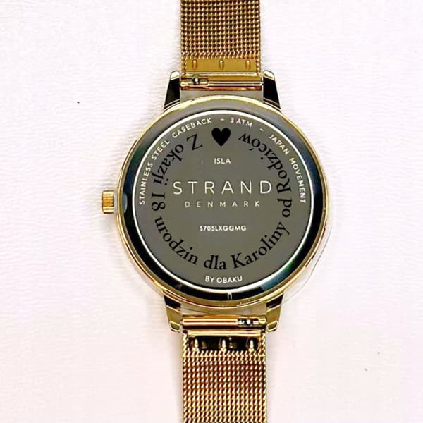 Nyt originalt dameur Strand by Obaku S700LXVBMB-DB sort, æske