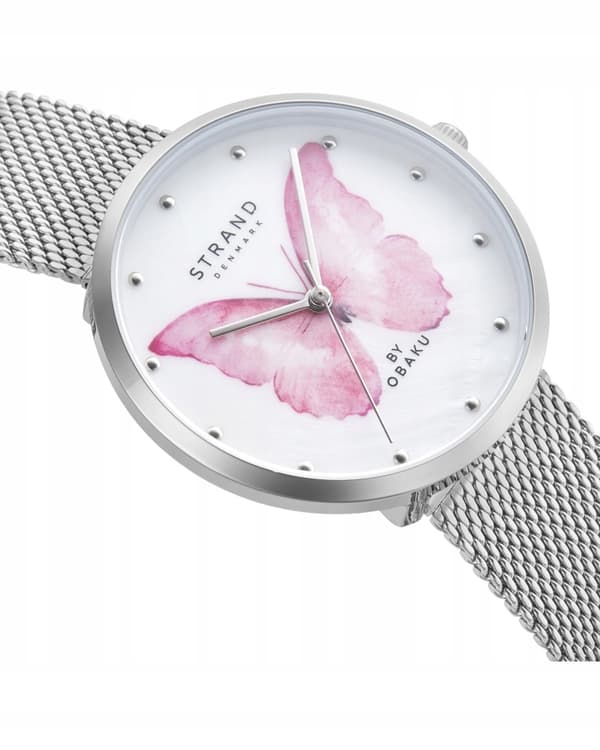 Uusi alkuperäinen naisten rannekello Strand by Obaku S700LXCWMC-DBP hopea, laatikko