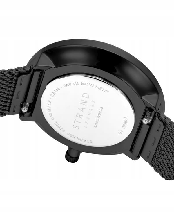 Nyt originalt dameur Strand by Obaku S700LXBBMB-DB sort, æske