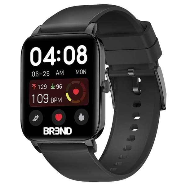 BREND Smartwatch för Damer och Herrar – Sportklocka med Stegräknare – Svart