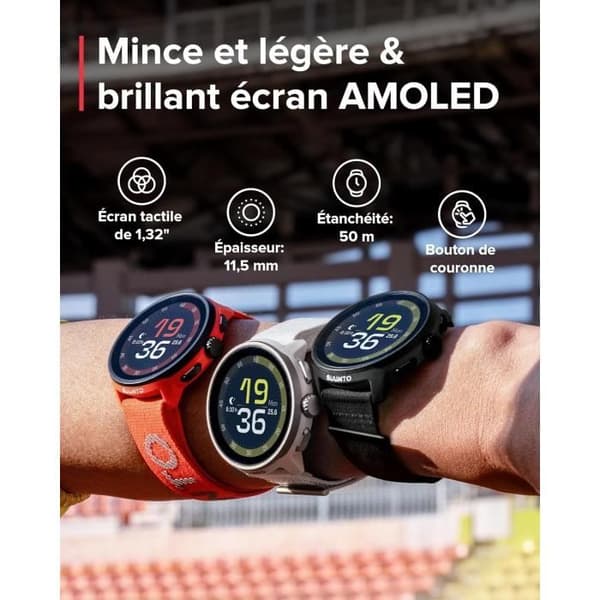 Sportig GPS-klocka - SUUNTO RUN ALL BLACK - Amoled - Höjdmätare