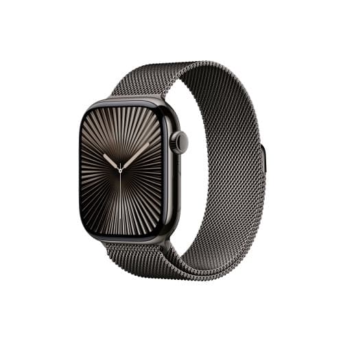 Apple Watch Series 10 (GPS + Cellular) - skiffer titan - smart klocka med milanesisk loop - skiffer - 64 GB