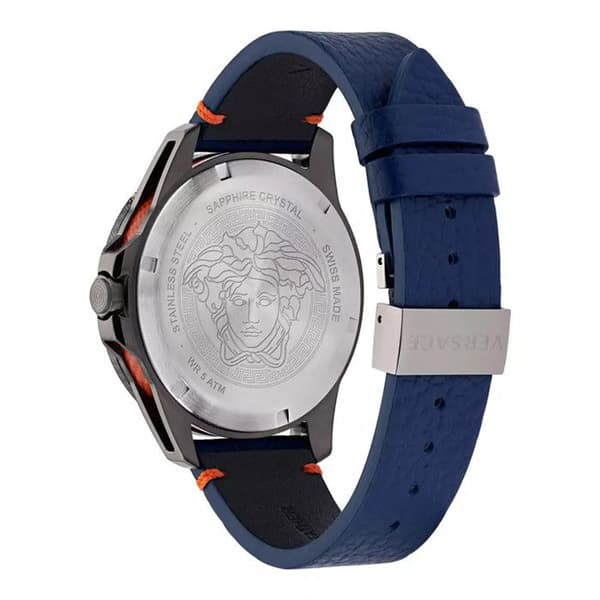 Klocka - Versace - Sport Tech VE2W00222 - Kvarts - Blått Läder - 45 mm Rostfritt Stål